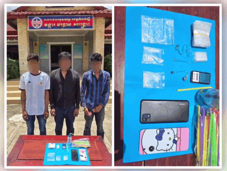 កម្លាំងជំនាញកងរាជអាវុធហត្ថខេត្តកំពង់ស្ពឺ បានបង្រ្កាបករណីគ្រឿងញៀន និងឃាត់ខ្លួនជនសង្ស័យ០៣នាក់ កសាងសំណុំរឿងបញ្ជូនទៅ សាលាដំបូងខេត្តកំពង់ស្ពឺ….